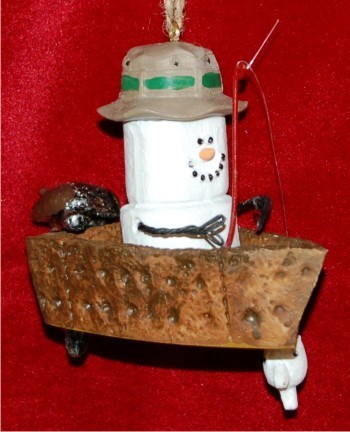 S'Mores Graham Cracker Fishing Boat Christmas Ornament Personalized by Russell Rhodes