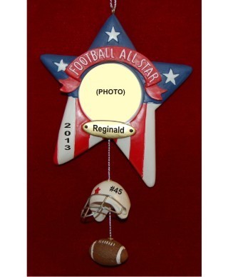 Superstar Football Frame Christmas Ornament Personalized by RussellRhodes.com