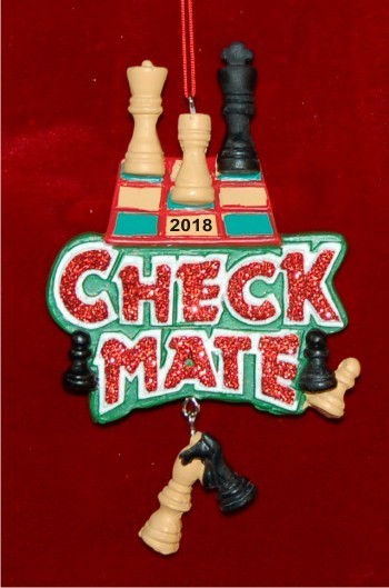 Check Mate Christmas Ornament Personalized by Russell Rhodes