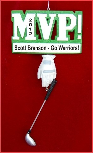 MVP Golf Christmas Ornament Personalized by Russell Rhodes