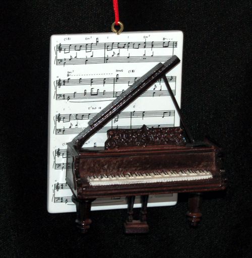 Piano Christmas Ornament with Sheet Music Personalized by RussellRhodes.com