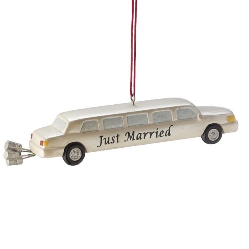 Limousine Just Married Christmas Ornament Personalized by RussellRhodes.com