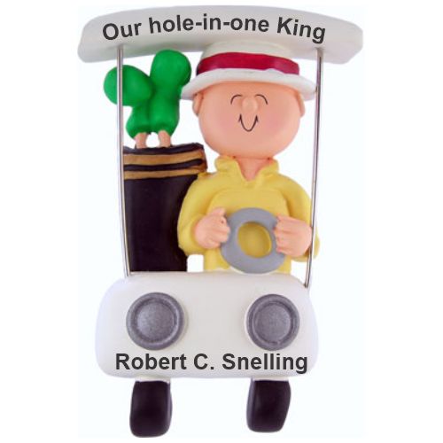 Golf Male in Golf Cart Personalized Christmas Ornament Personalized by Russell Rhodes