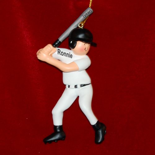 Baseball Player Male Christmas Ornament Personalized by Russell Rhodes