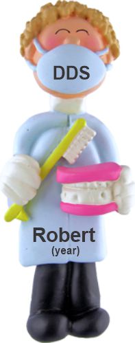 Dentist Christmas Ornament Blond Male Personalized by RussellRhodes.com