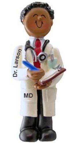 African American Male Med School Graduate Christmas Ornament Personalized by RussellRhodes.com