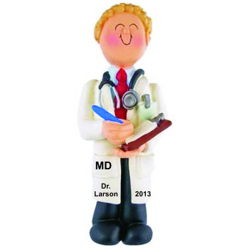 Medical School Graduation Gift Idea Male Blonde Hair Hand Personalized Christmas Ornaments By Russell Rhodes