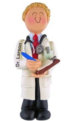 Doctor Christmas Ornament Blond Male Personalized by RussellRhodes.com