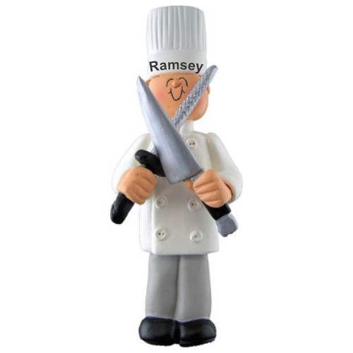 Culinary School Graduation Gift Idea Male Christmas Ornament Personalized by RussellRhodes.com