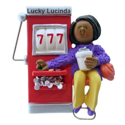Slot Machine Christmas Ornament African American Female Personalized by RussellRhodes.com