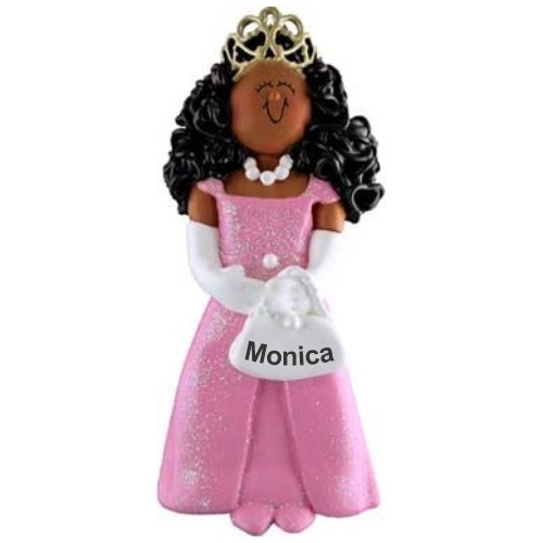 African-American Princess Personalized Christmas Ornament Personalized by Russell Rhodes