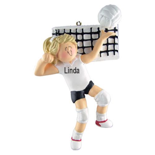 Volleyball Star! Female Blonde Hair Christmas Ornament Personalized by Russell Rhodes