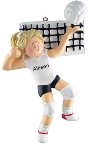 Volleyball Christmas Ornament Blond Female Personalized by RussellRhodes.com