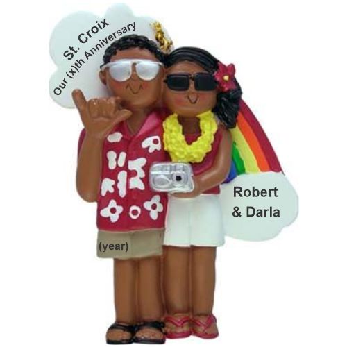 Anniversary Christmas Ornament African-American Couple Personalized by RussellRhodes.com