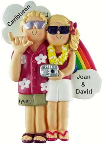 Honeymoon Couple Ornament Both Blonde Hair Christmas Ornament Personalized by RussellRhodes.com