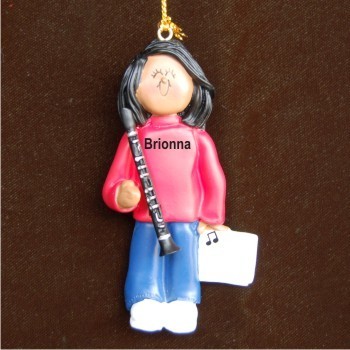 Clarinet Christmas Ornament Virtuoso African American Female Personalized by RussellRhodes.com