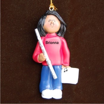 Flute Christmas Ornament Virtuoso African American Female Personalized by RussellRhodes.com