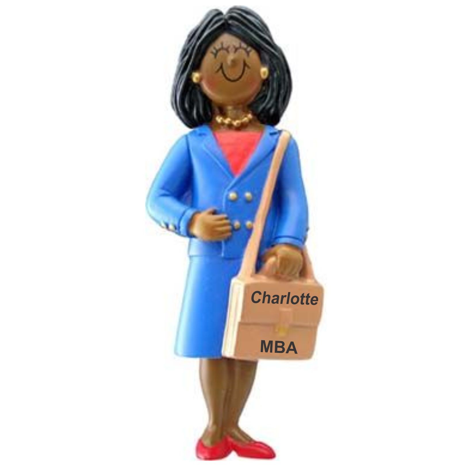 African American Woman Professional Graduation Christmas Ornament Personalized by Russell Rhodes