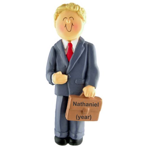 Professional Graduation Christmas Ornament Blond Male Personalized by RussellRhodes.com