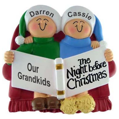 Ornament for Grandparents with 2 Grandkids Night Before Xmas Personalized by RussellRhodes.com