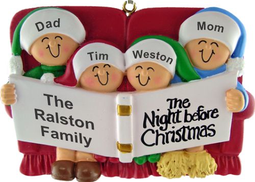 Family Christmas Ornament for 4 Night Before Xmas Personalized by RussellRhodes.com