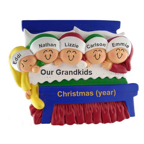 Ornament for Grandparents Christmas Ornament 5 Grandkids Christmas Morning Personalized by RussellRhodes.com