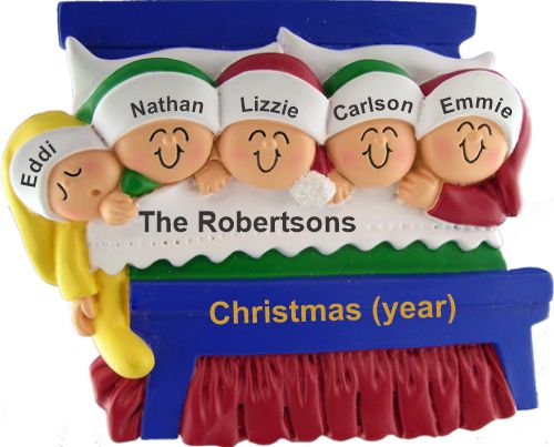 Family Christmas Ornament for 5 Christmas Morning Personalized by RussellRhodes.com