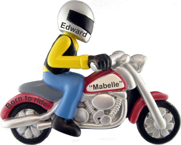Motorcycle Christmas Ornament Hit the Road Personalized by Russell Rhodes