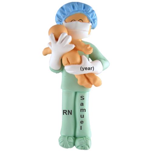 Male Nurse Christmas Ornament Personalized by RussellRhodes.com