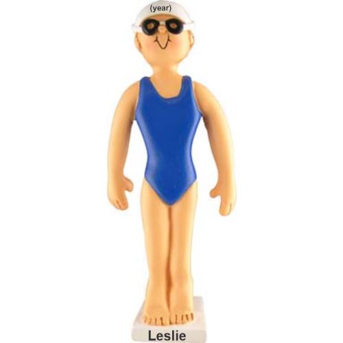 Swimming Christmas Ornament Female Personalized by RussellRhodes.com