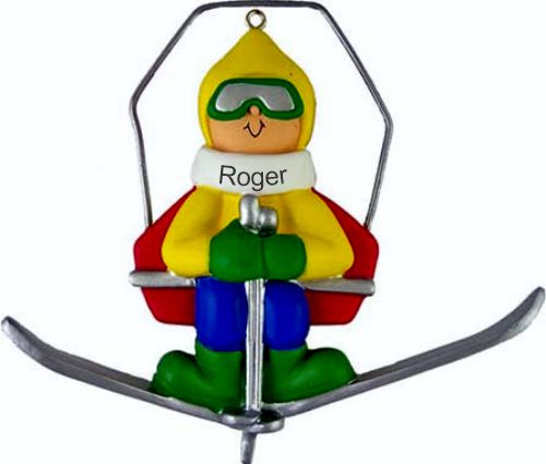 Snow Skiing Christmas Ornament See You at the Top Male Personalized by RussellRhodes.com