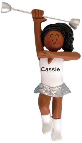 Dance Christmas Ornament Baton Twirl African American Female Personalized by RussellRhodes.com