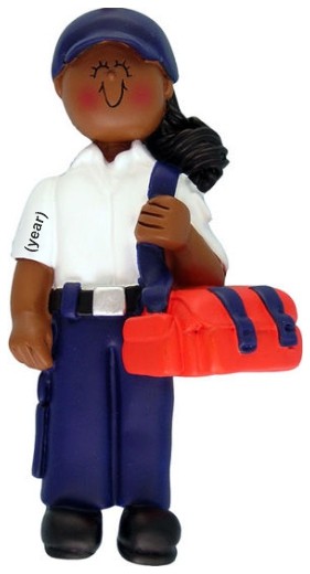 EMT Christmas Ornament African American Female Personalized by RussellRhodes.com