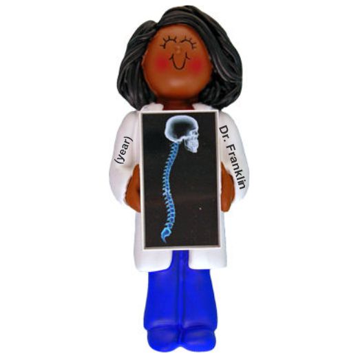 Chiropractor Christmas Ornament African American Female Personalized by RussellRhodes.com