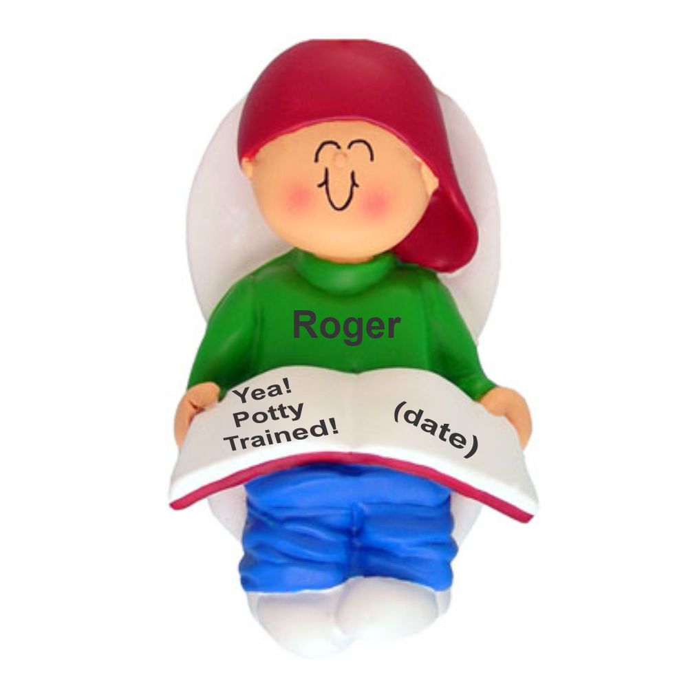 Potty Trained, Male Christmas Ornament Personalized by RussellRhodes.com