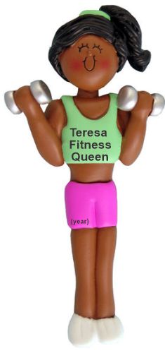 Aerobics & Weight Training Christmas Ornament African American Female Personalized by RussellRhodes.com