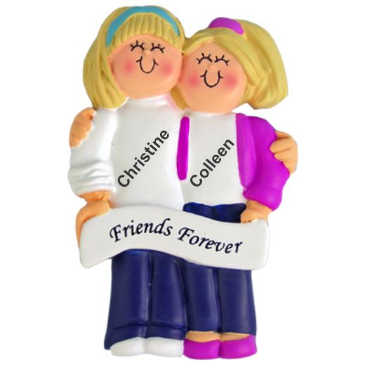 Friends Christmas Ornament Females Both Blond Personalized by RussellRhodes.com