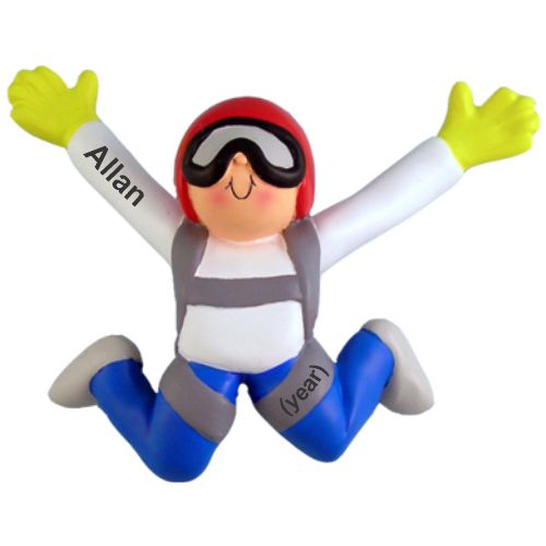 Male Sky Diving Christmas Ornament Personalized by Russell Rhodes
