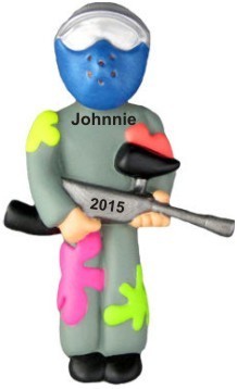 Paint Ball Player Christmas Ornament Personalized by RussellRhodes.com
