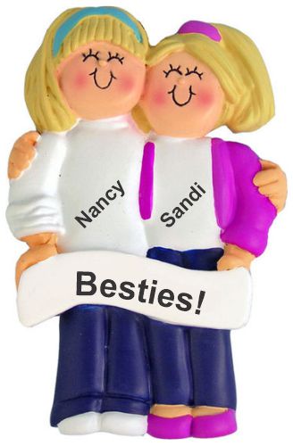 Friendship Christmas Ornament Besties Both Blond Personalized by RussellRhodes.com