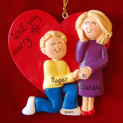 Engagement Christmas Ornament Both Blond Personalized by RussellRhodes.com