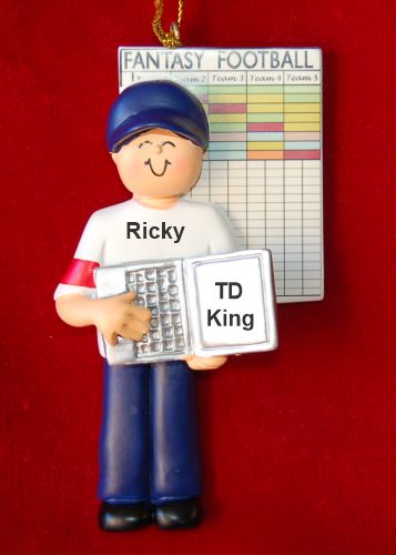 Male Fantasy Football Christmas Ornament Personalized by RussellRhodes.com