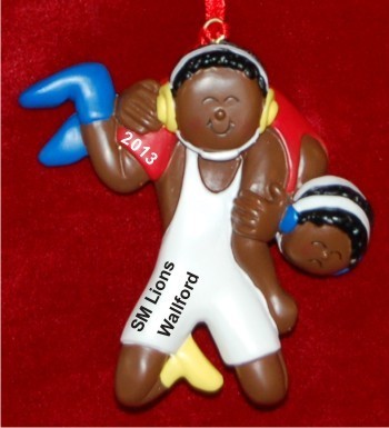 MVP Wrestler African American Christmas Ornament Personalized by Russell Rhodes