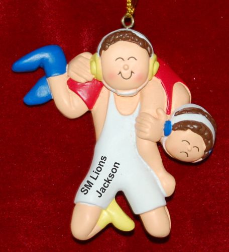 MVP Wrestling Christmas Ornament Brunette Male Personalized by RussellRhodes.com