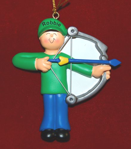 Archery Christmas Ornament Male Personalized by RussellRhodes.com