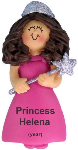 Modern Princess Christmas Ornament Brunette Female Personalized by RussellRhodes.com