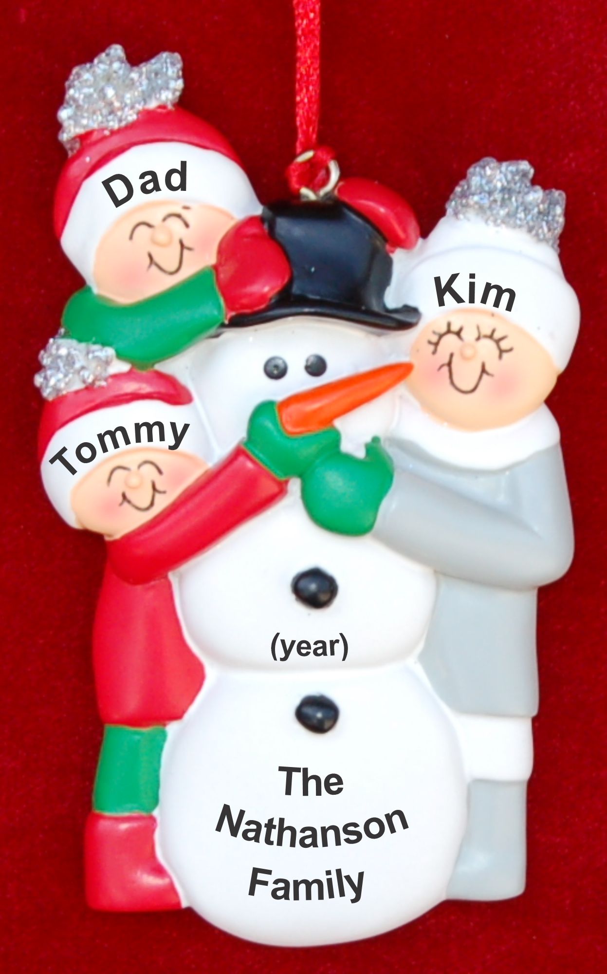 Single Dad Christmas Ornament Christmas Ornament Making Snowman 2 Kids Personalized by RussellRhodes.com