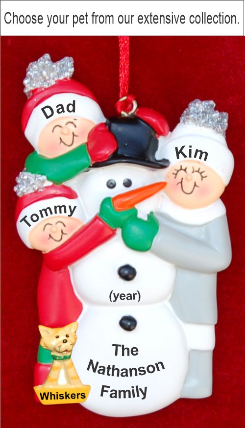 Family Christmas Ornament Making Snowman for 3 with Pets by Russell Rhodes