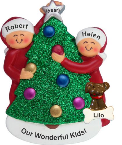 Our 2 Beautiful Kids Christmas Ornament with Pets Personalized by RussellRhodes.com