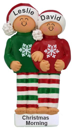 Family Christmas Ornament Comfy Pajamas Just the 2 Kids Personalized by RussellRhodes.com